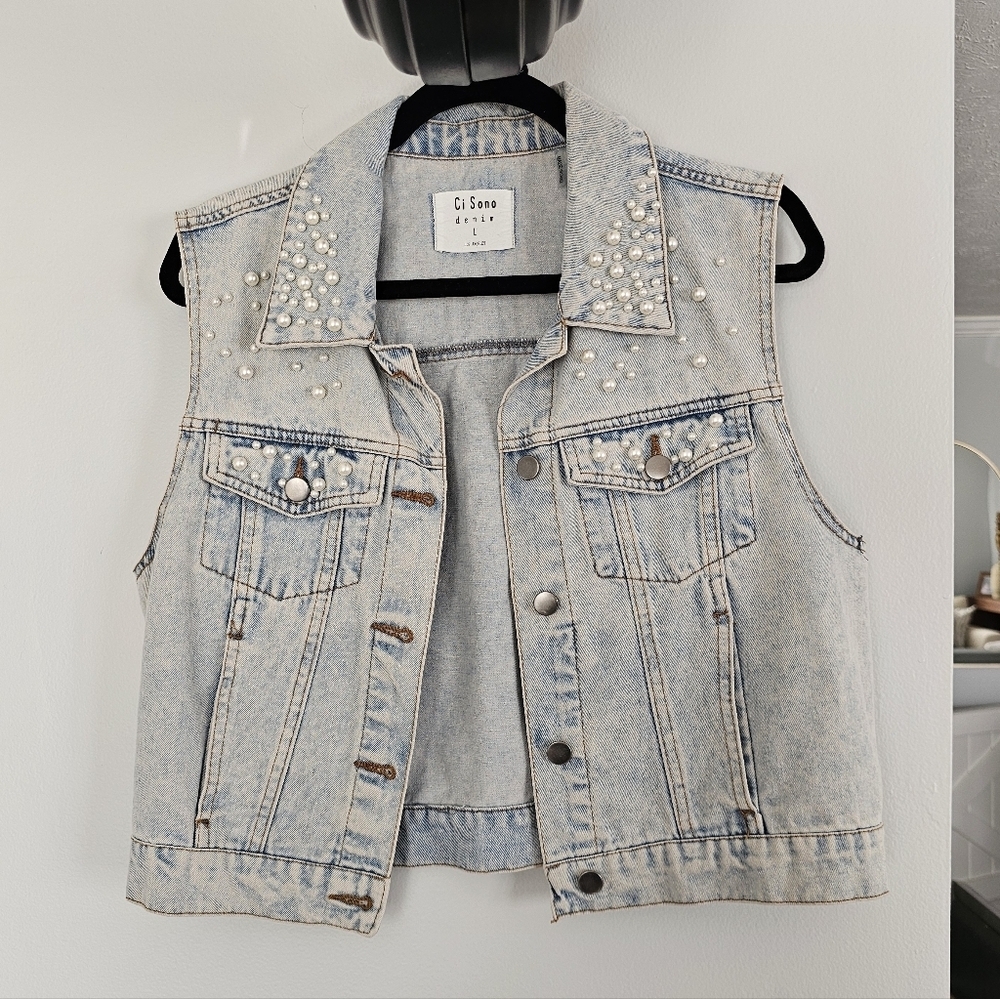 Ci Sono Denim Vest Size L